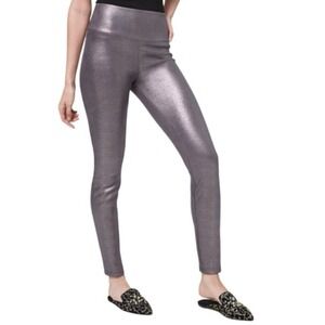 White House Black Market Foil Suede Runway Leggings Mink Taupe Size 00R